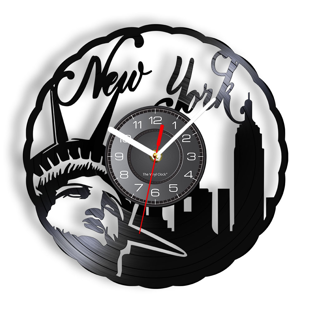 Interior Design New York - Horloge murale vintage en vinyle avec
