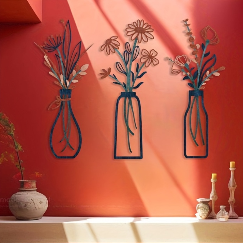 Interior Design Home Decor - 3 grandes sculptures murales florales -