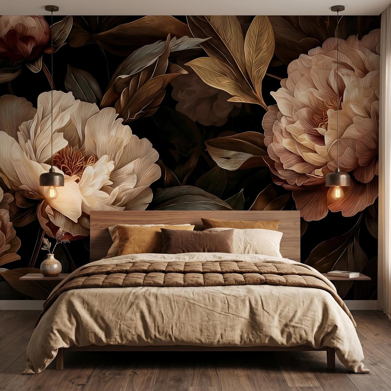 Interior Design Home Decor - Tapisserie murale élégante à motif floral
