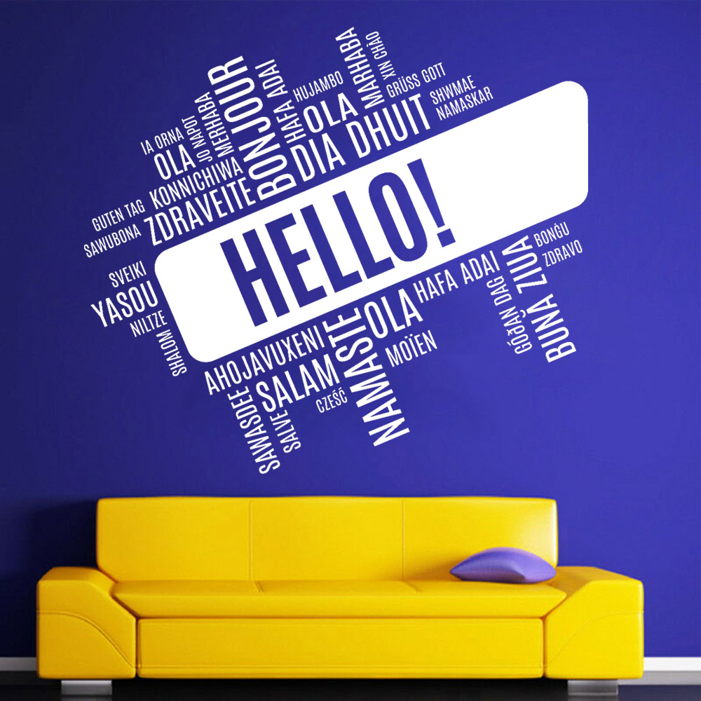 Hello Foreign Language Wall De - Interior Design Language avis et prix
