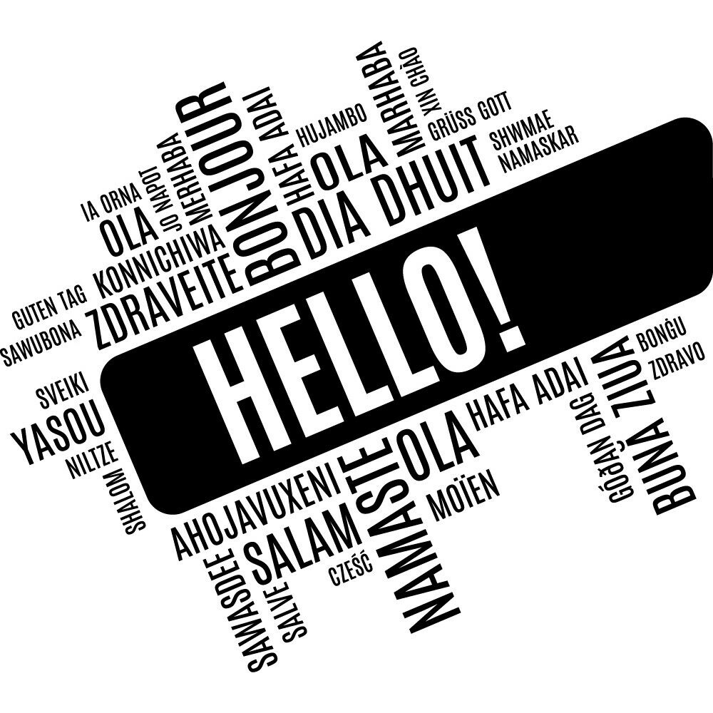 Hello Foreign Language Wall De - Interior Design Language avis et prix